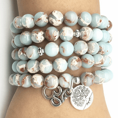 Mala en Jaspe Aqua Terra | Lithothérapie Stéphanie