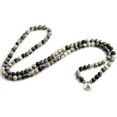 Bracelet Mala 108 Perles en Jaspe Araignée | Lithothérapie Stéphanie