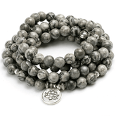 Bracelet Mala en Jaspe Gris | Lithothérapie Stéphanie