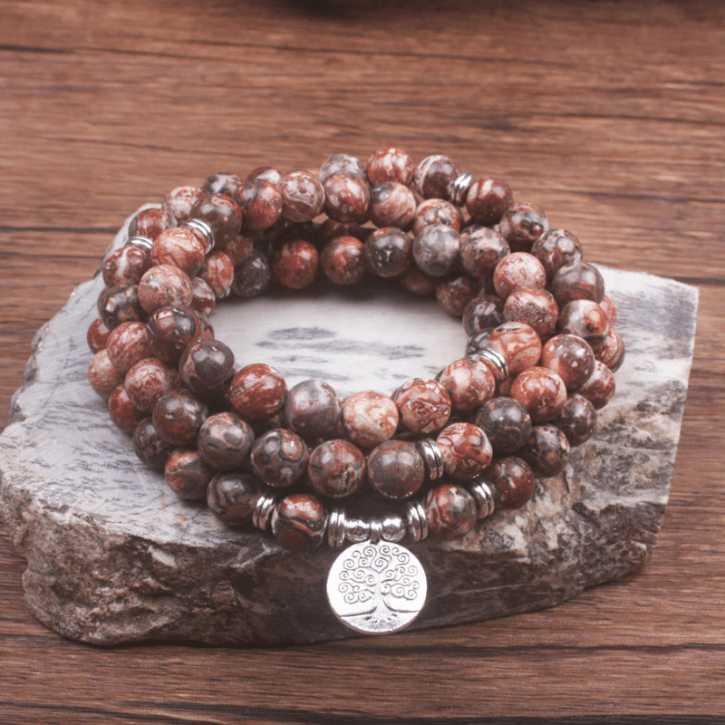 Bracelet Mala en Jaspe Léopard | Lithothérapie Stéphanie