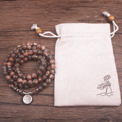 Bracelet Mala 108 Perles en Jaspe Léopard | Lithothérapie Stéphanie