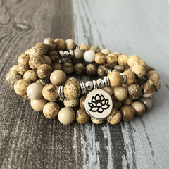 Bracelet Mala en Jaspe Paysage | Lithothérapie Stéphanie