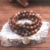 Bracelet Mala en Jaspe Picasso | Lithothérapie Stéphanie