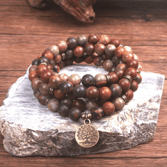 Bracelet Mala en Jaspe Picasso | Lithothérapie Stéphanie