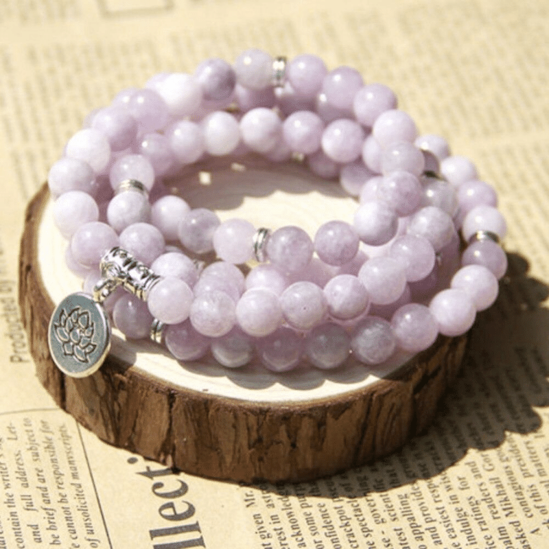Bracelet Mala en Kunzite | Lithothérapie Stéphanie