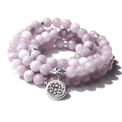 Bracelet Mala Tibétain en Kunzite | Lithothérapie Stéphanie