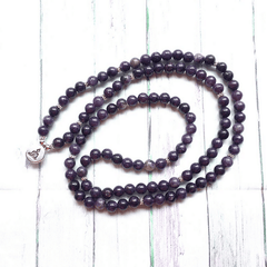 Bracelet Mala Tibétain en Lépidolite | Lithothérapie Stéphanie