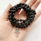 Bracelet Mala 108 Perles en Obsidienne | Lithothérapie Stéphanie
