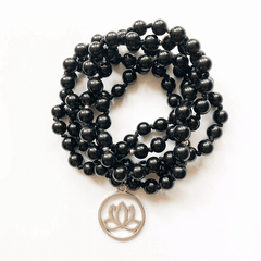 Bracelet Mala en Obsidienne
