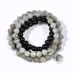 Bracelet Mala Arbre de Vie en Onyx et Labradorite | Lithothérapie Stéphanie