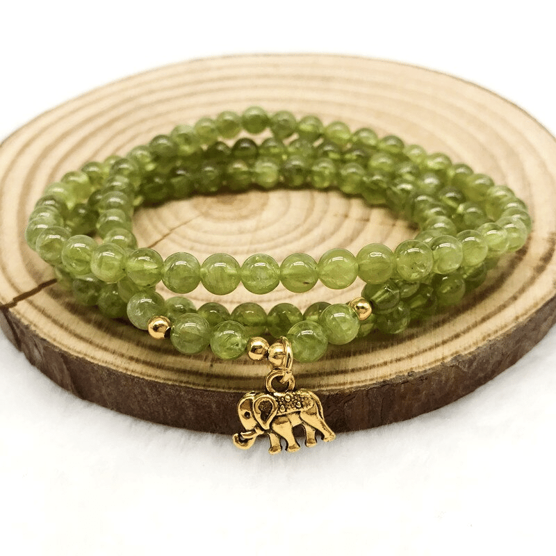 Bracelet Mala en Péridot | Lithothérapie Stéphanie