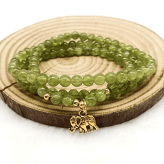 Bracelet Mala en Péridot | Lithothérapie Stéphanie