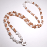 Collier Mala en Pierre de Lune et de Soleil | Lithothérapie Stéphanie