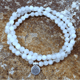 Bracelet Mala Tibétain en Pierre de Lune | Lithothérapie Stéphanie