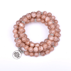 Bracelet Mala 108 Perles en Pierre de Soleil | Lithothérapie Stéphanie