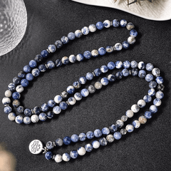 Bracelet Mala 108 Perles en Sodalite | Lithothérapie Stéphanie