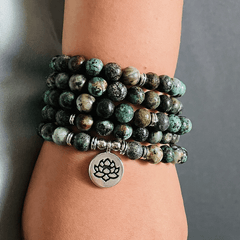 Bracelet Mala en Jaspe Africain | Lithothérapie Stéphanie