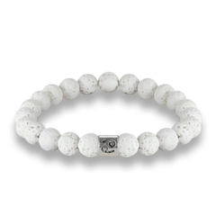 Bracelet en Pierre de Lave Blanche | Lithothérapie Stéphanie