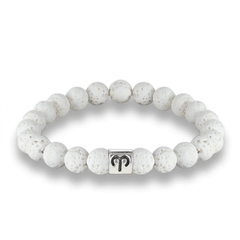 Bracelet Femme en Pierre de Lave Blanche | Lithothérapie Stéphanie