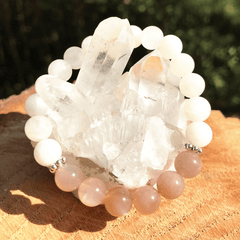 Bracelet en Pierre de Lune et Pierre de Soleil | Lithothérapie Stéphanie