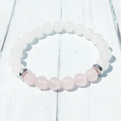 Bracelet en Pierre de Lune et Quartz Rose | Lithothérapie Stéphanie