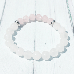 Bracelet Quartz Rose et Pierre de Lune | Lithothérapie Stéphanie
