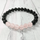 Bracelet en Tourmaline et Quartz Rose | Lithothérapie Stéphanie