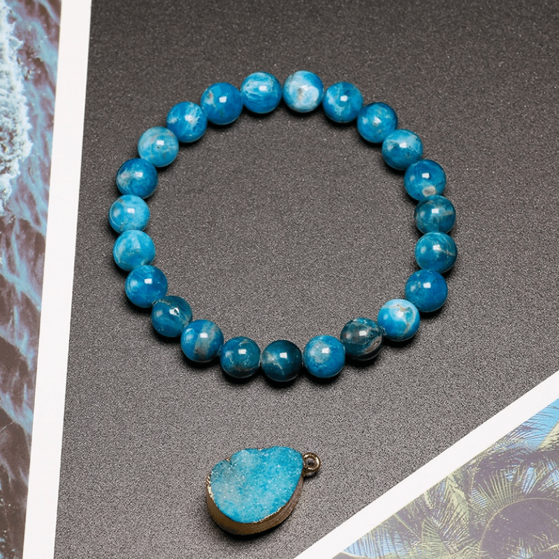 Bracelet en Apatite Bleue | Lithothérapie Stéphanie