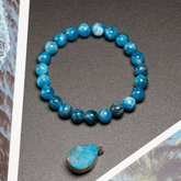 Bracelet en Apatite Bleue | Lithothérapie Stéphanie