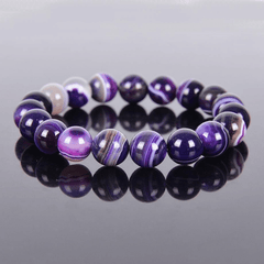 Bracelet en Agate Violette | Lithothérapie Stéphanie