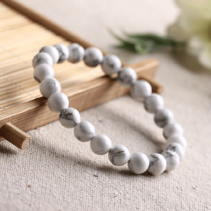 Bracelet en Howlite Blanche | Lithothérapie Stéphanie
