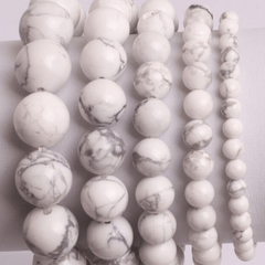 Bracelet en Howlite Blanche et Grise | Lithothérapie Stéphanie