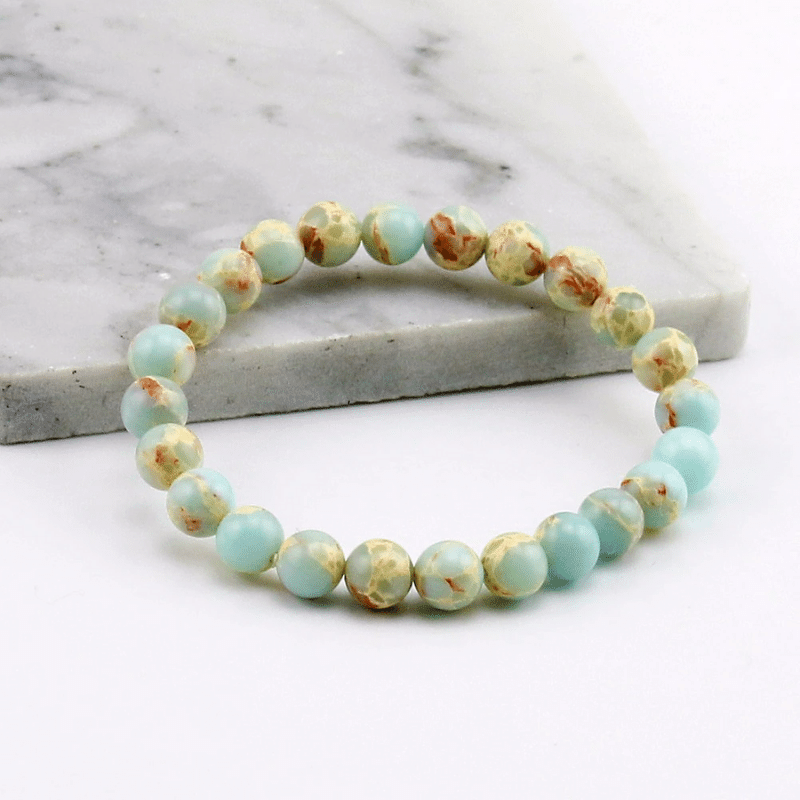 Bracelet en Jaspe Aqua Terra | Lithothérapie Stéphanie