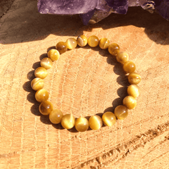 Bracelet Pierre Oeil de Tigre Jaune | Lithothérapie Stéphanie