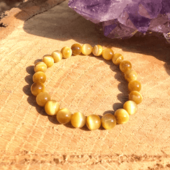 Bracelet en Oeil de Tigre Doré | Lithothérapie Stéphanie