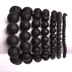 Bracelet en Onyx Noir Mat
