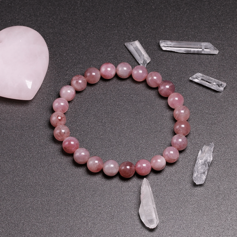 Bracelet en Quartz Rose Foncé | Lithothérapie Stéphanie