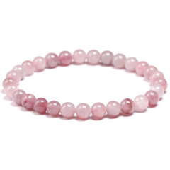 Bracelet en Quartz Rose Foncé 6MM | Lithothérapie Stéphanie