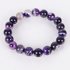 Bracelet Pierre Agate Violette | Lithothérapie Stéphanie