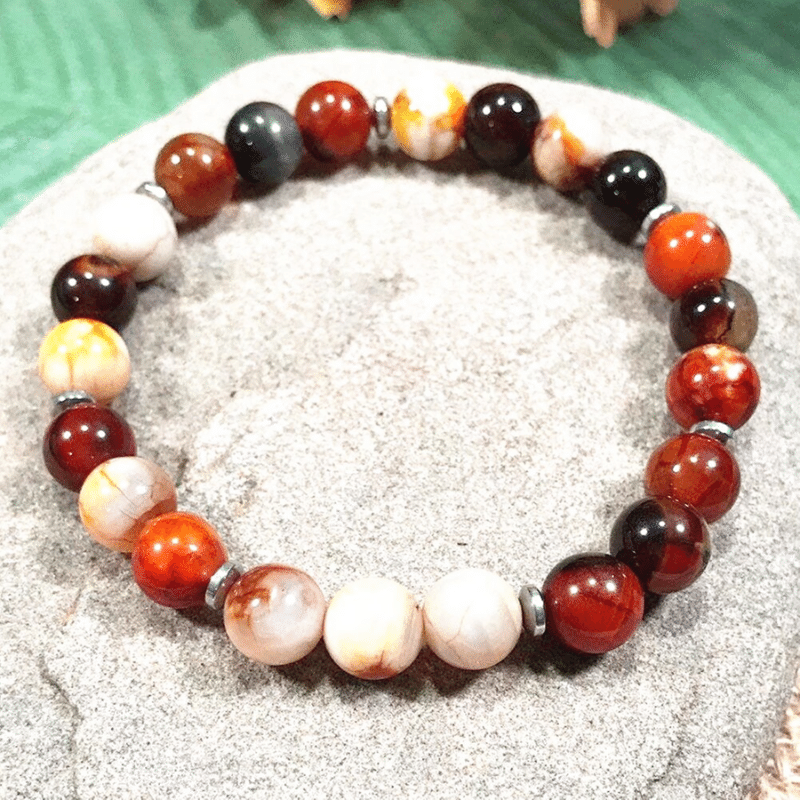 Bracelet en Agate de Feu | Lithothérapie Stéphanie
