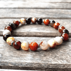 Bracelet Pierre Agate de Feu | Lithothérapie Stéphanie