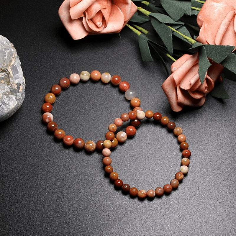 Bracelet en Bois Pétrifié | Lithothérapie Stéphanie