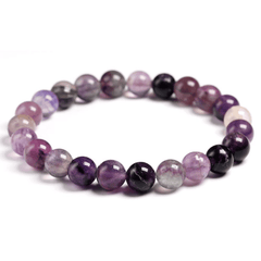 Bracelet en Fluorite Violette 8MM | Lithothérapie Stéphanie