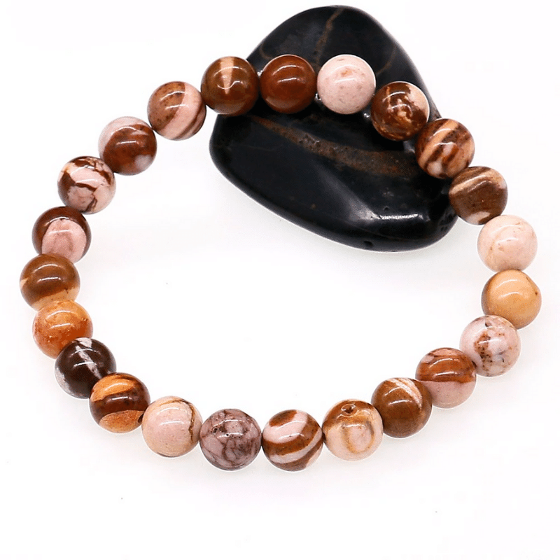 Bracelet en Jaspe Cappuccino | Lithothérapie Stéphanie