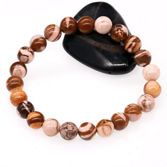 Bracelet en Jaspe Cappuccino | Lithothérapie Stéphanie