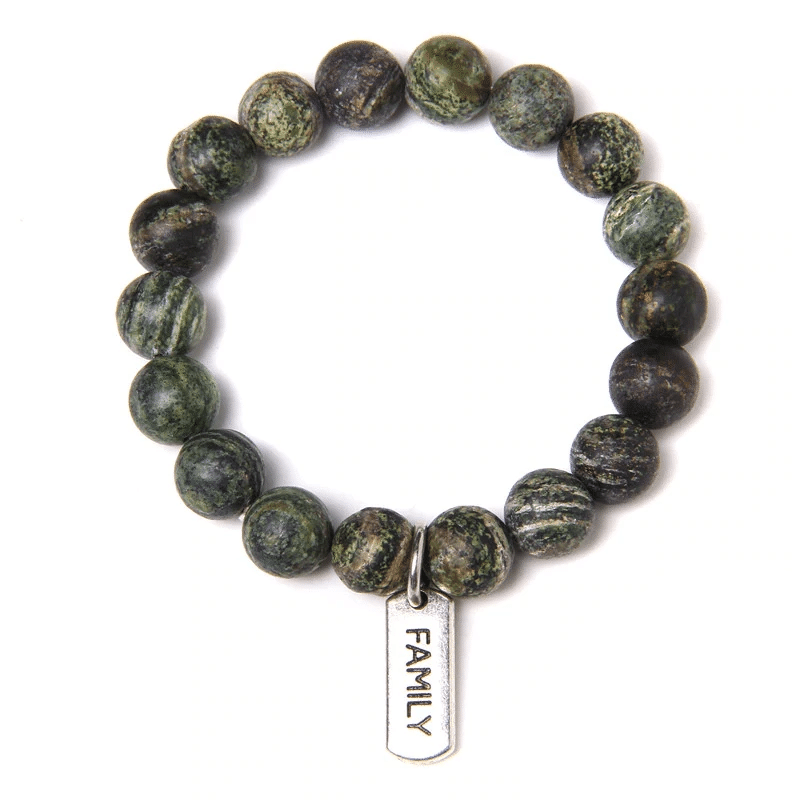 Bracelet en Jaspe Zèbre Vert | Lithothérapie Stéphanie