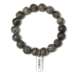 Bracelet en Jaspe Zèbre Vert | Lithothérapie Stéphanie
