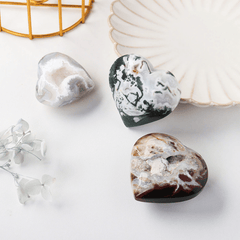 Coeur Agate Mousse | Lithothérapie Stéphanie