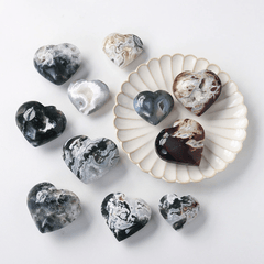 Coeur en Agate Mousse | Lithothérapie Stéphanie