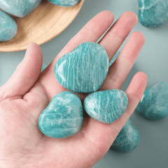 Coeur en Pierre Amazonite | Lithothérapie Stéphanie